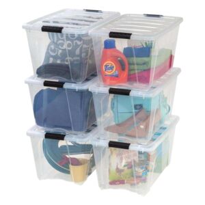 Iris Stack and Pull Box Clear and Black 53quart 100245